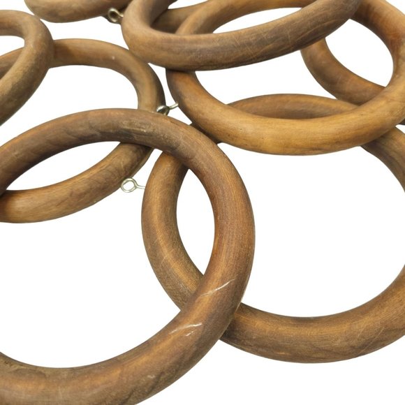 Large Wooden Rings with Eye Hooks 6.5" DIY Crafts Macrame Ring Circles Lot of 9 - Picture 3 of 13